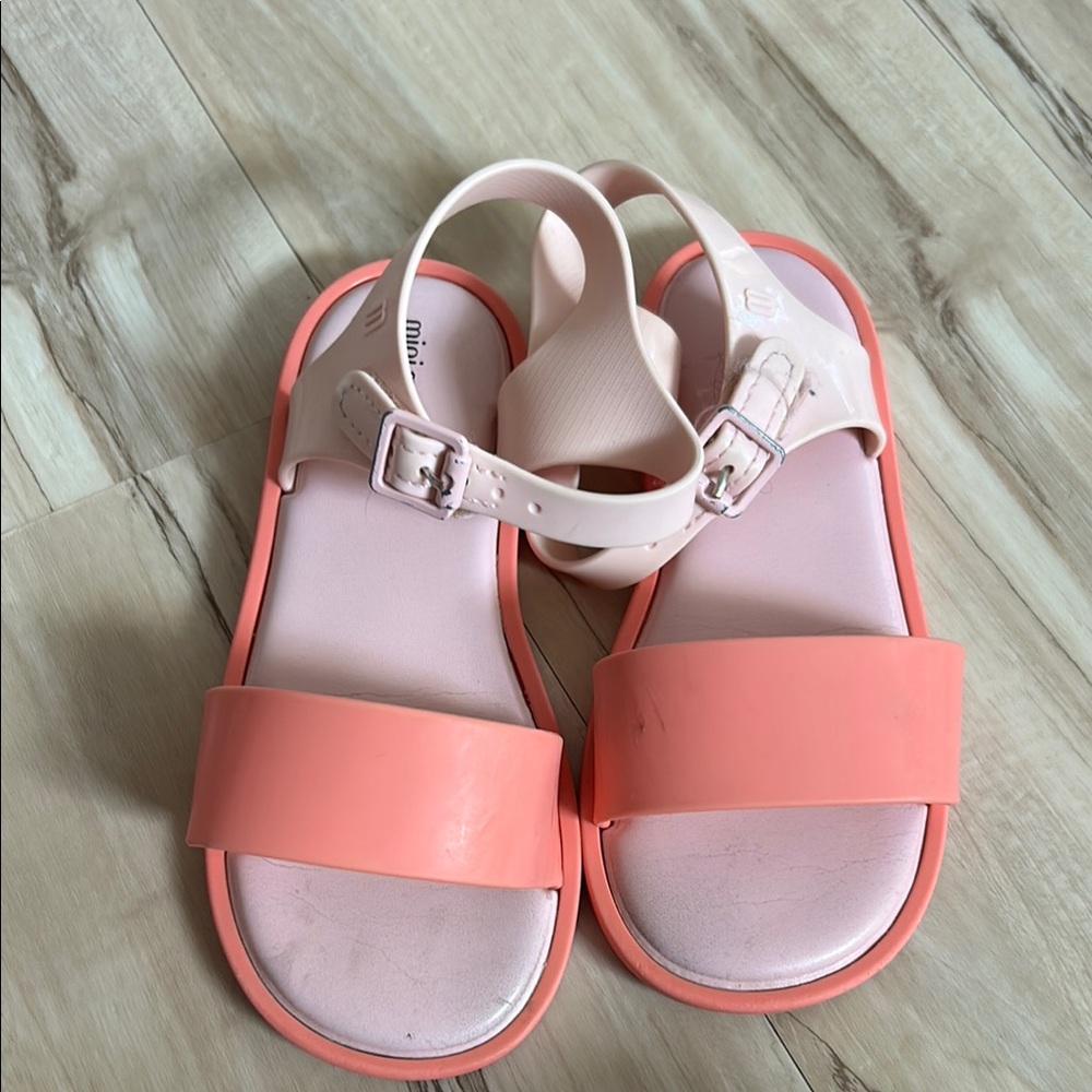 Mini Melissa Kids' Pink and Orange Sandals